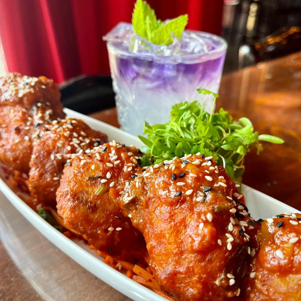 Bar scene with mason jar pendant lights